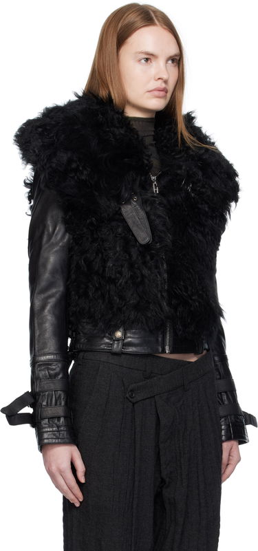 Яке R13 R13 Furry Shrunken Shearling Jacket Черно | R13WR419-R544A, 1