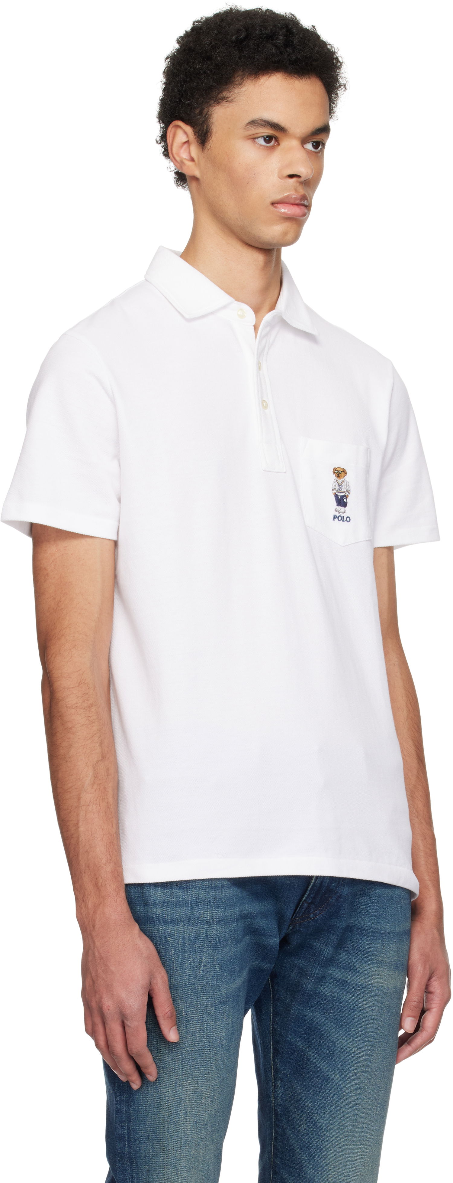 Поло тениска Polo by Ralph Lauren Polo Ralph Lauren Classic Fit Polo Bear Mesh Polo Бяло | 710963818001, 1