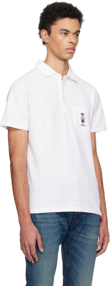 Поло тениска Polo by Ralph Lauren Polo Ralph Lauren Classic Fit Polo Bear Mesh Polo Бяло | 710963818001, 1