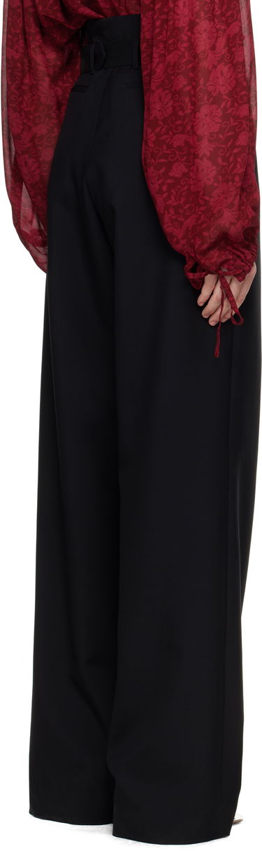 Панталони Dries Van Noten Dries Van Noten Wool Belted Trousers Черно | 251-010926-1381, 2