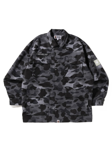 Риза BAPE Grid Camo Relaxed Fit Military Shirt Черно | 1I80-113-006