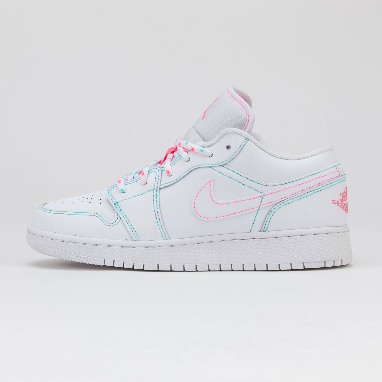Кецове и обувки Jordan Air Jordan 1 Low "Aurora Green" GS Бяло | 554723-101, 0