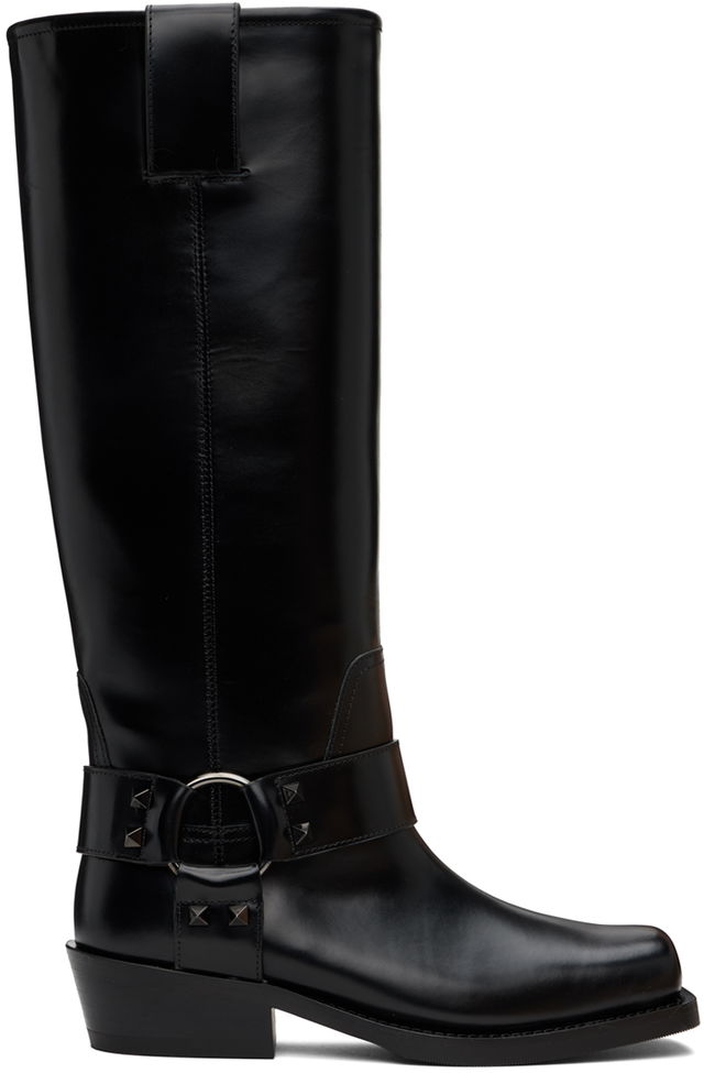 Valentino Garavani Rockstud Tall Biker Boots