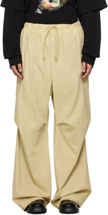 Спортни панталони We11done We11done Tucked Wide Leg Trousers Жълто | WD-PT3-24-262-U-GR, 0