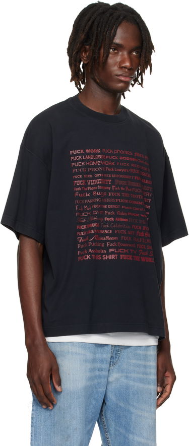 Тениска VETEMENTS Vetements 'Fuck' Regular Fit T-Shirt Черно | UH76TR660B, 1