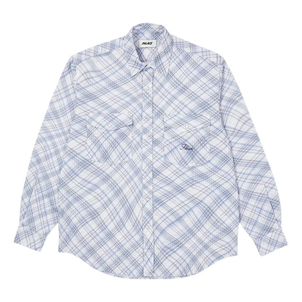 Риза Palace Warp Check Shirt Синьо | P22SHT064, 0