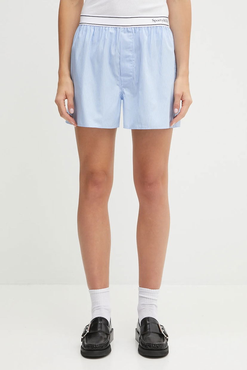 Къси панталони Sporty & Rich Sporty & Rich Serif Logo Gym High Waist Shorts Синьо | SH015602300ST08