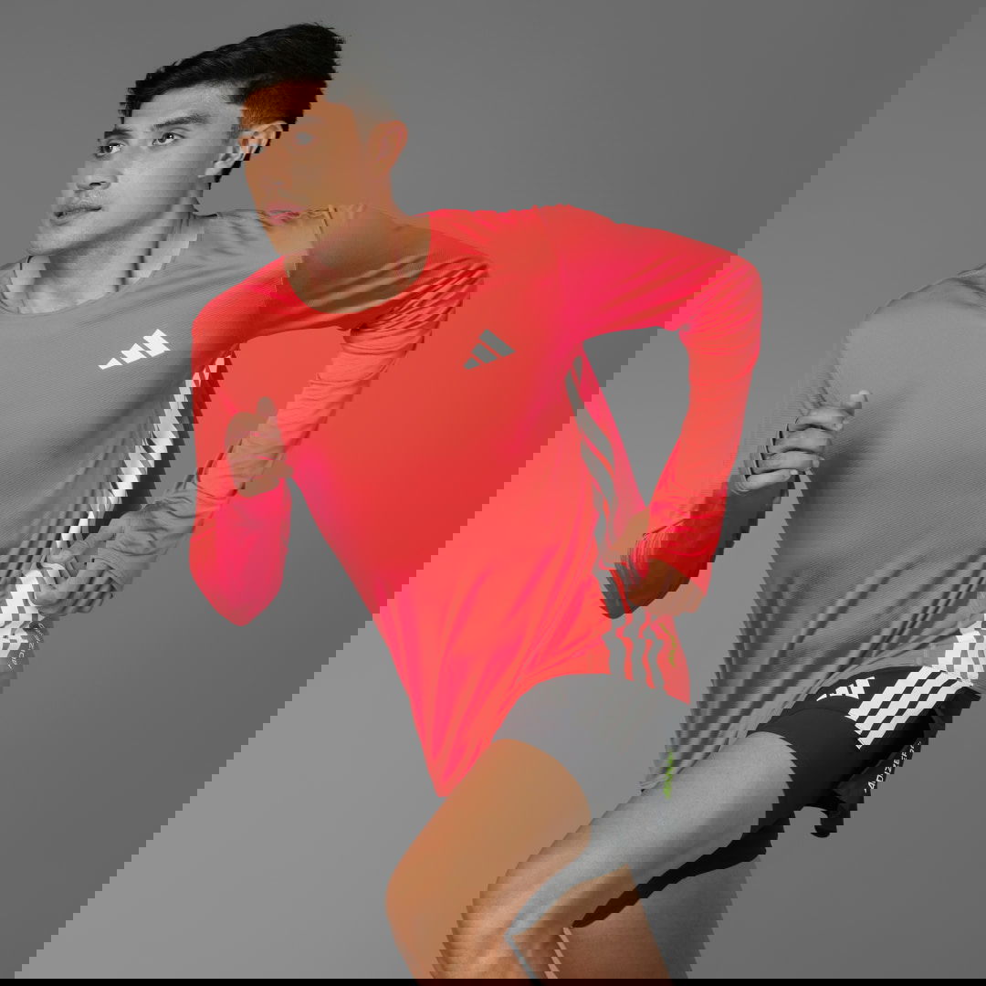 Тениска adidas Performance Adizero Long Sleeve Running T-Shirt Червено | JD3639, 0