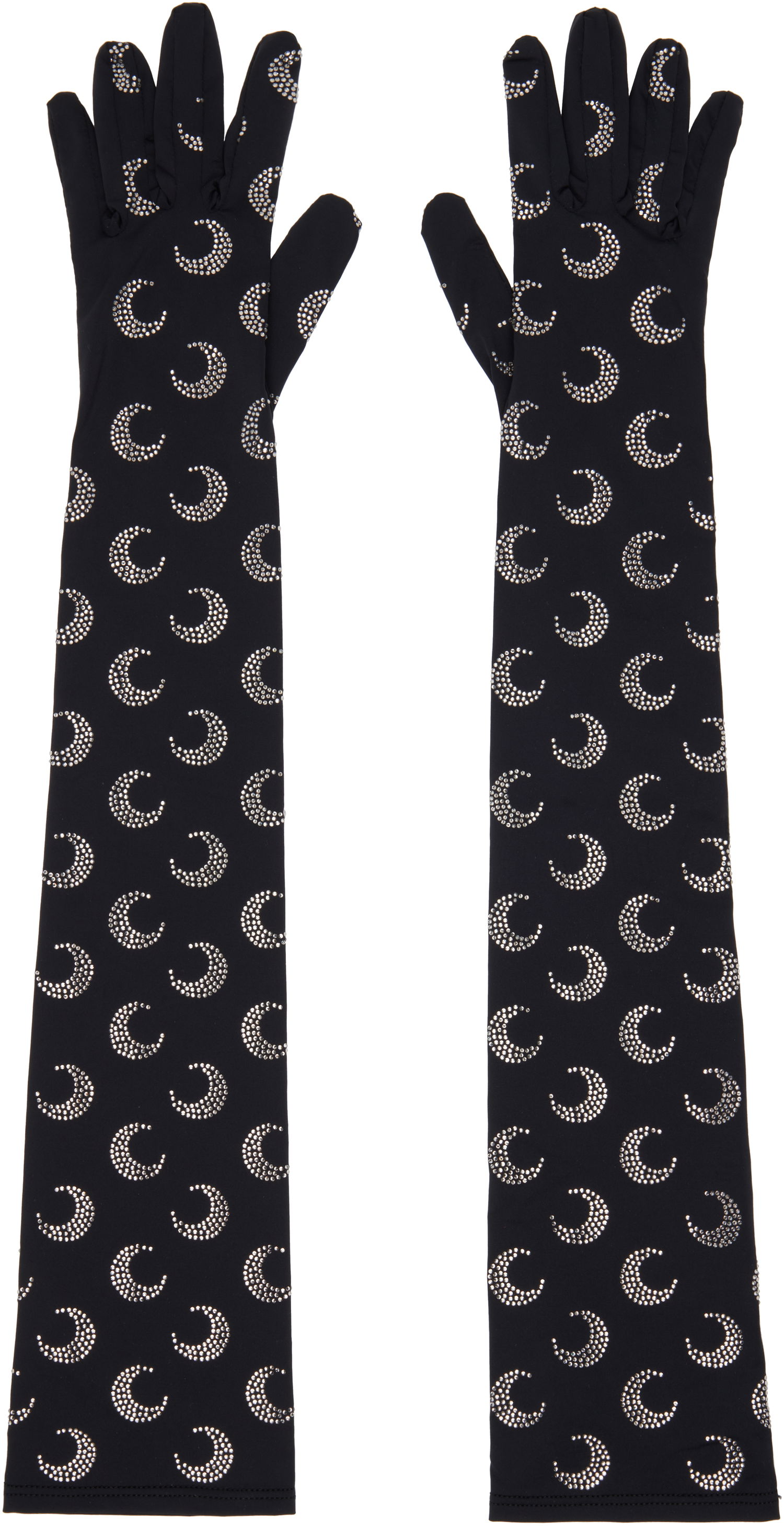 Ръкавици Marine Serre Marine Serre Moon Strass Jersey Long Gloves Черно | WSA024A CJER0002, 0
