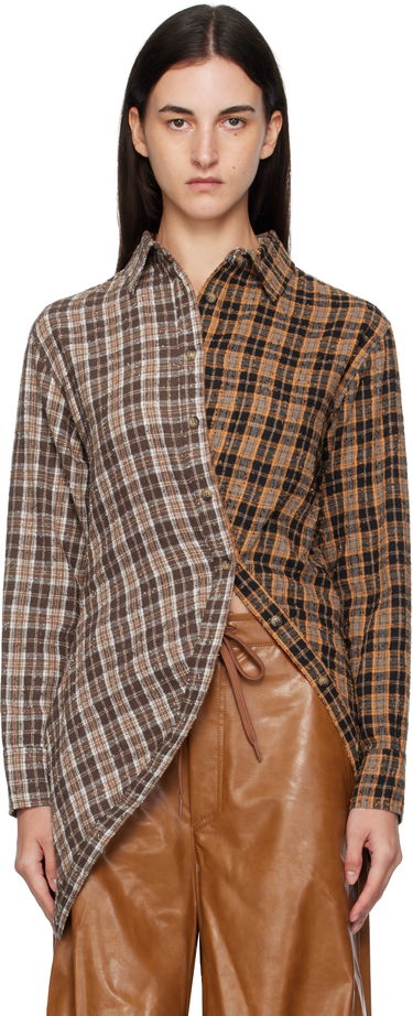 Риза Andersson Bell Andersson Bell Twist Check Shirt Кафяво | atb1361w, 0