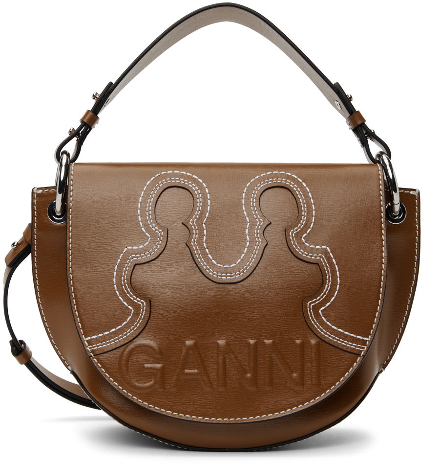 Дамска чанта GANNI GANNI Western Saddle Bag Кафяво | A4468, 0