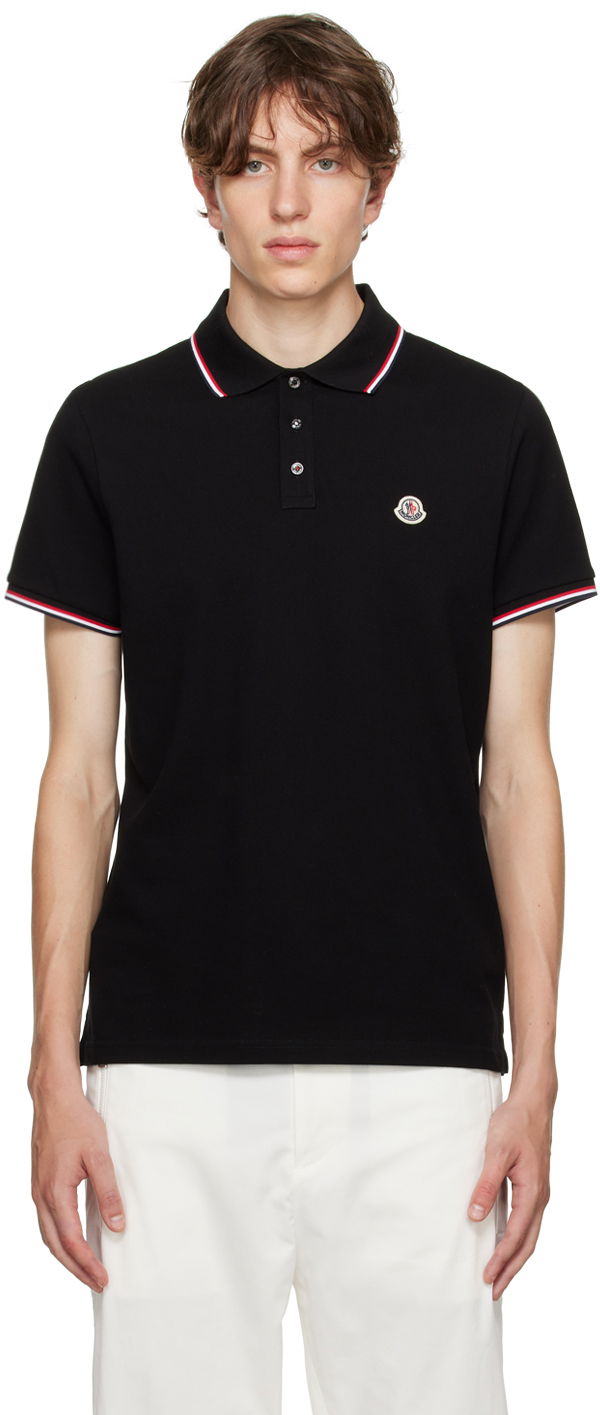 Поло тениска Moncler Patch Polo Черно | I20918A7030084556, 0