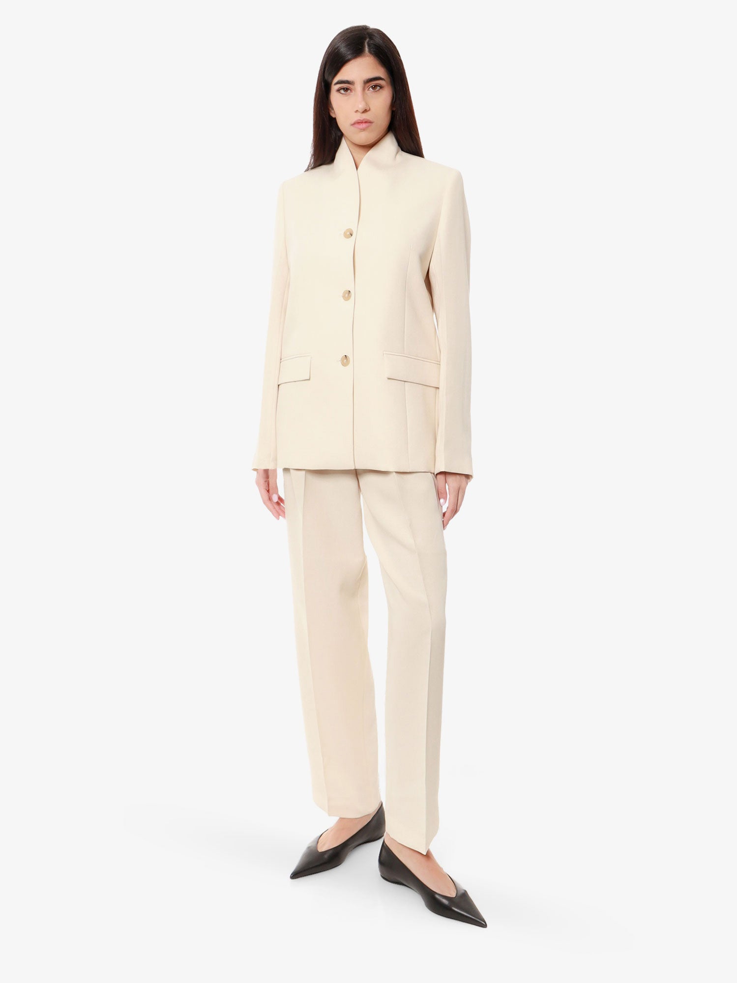 Панталони TOTEME Straight Leg Dress Pants Бежово | 234WRB847FB0065007, 1