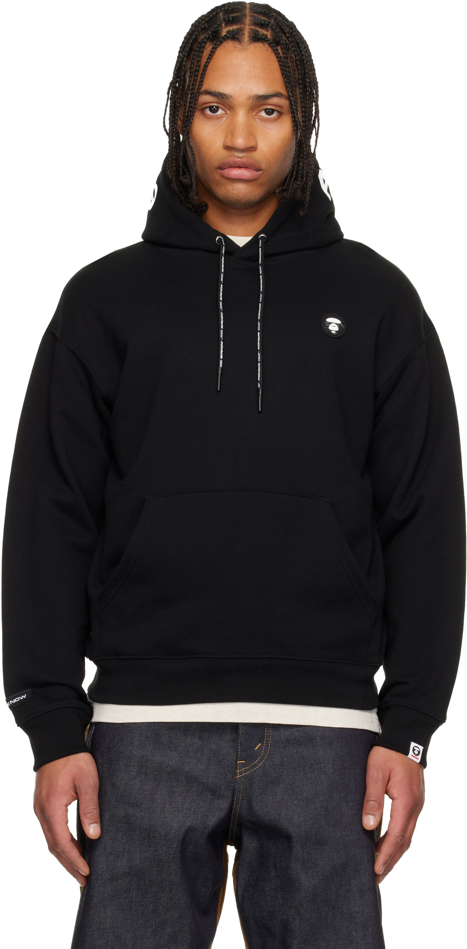 Суитчър AAPE by A Bathing Ape 'AAPENOW' Moonface Hoodie Черно | AAPSWMC354XXPBKX, 0