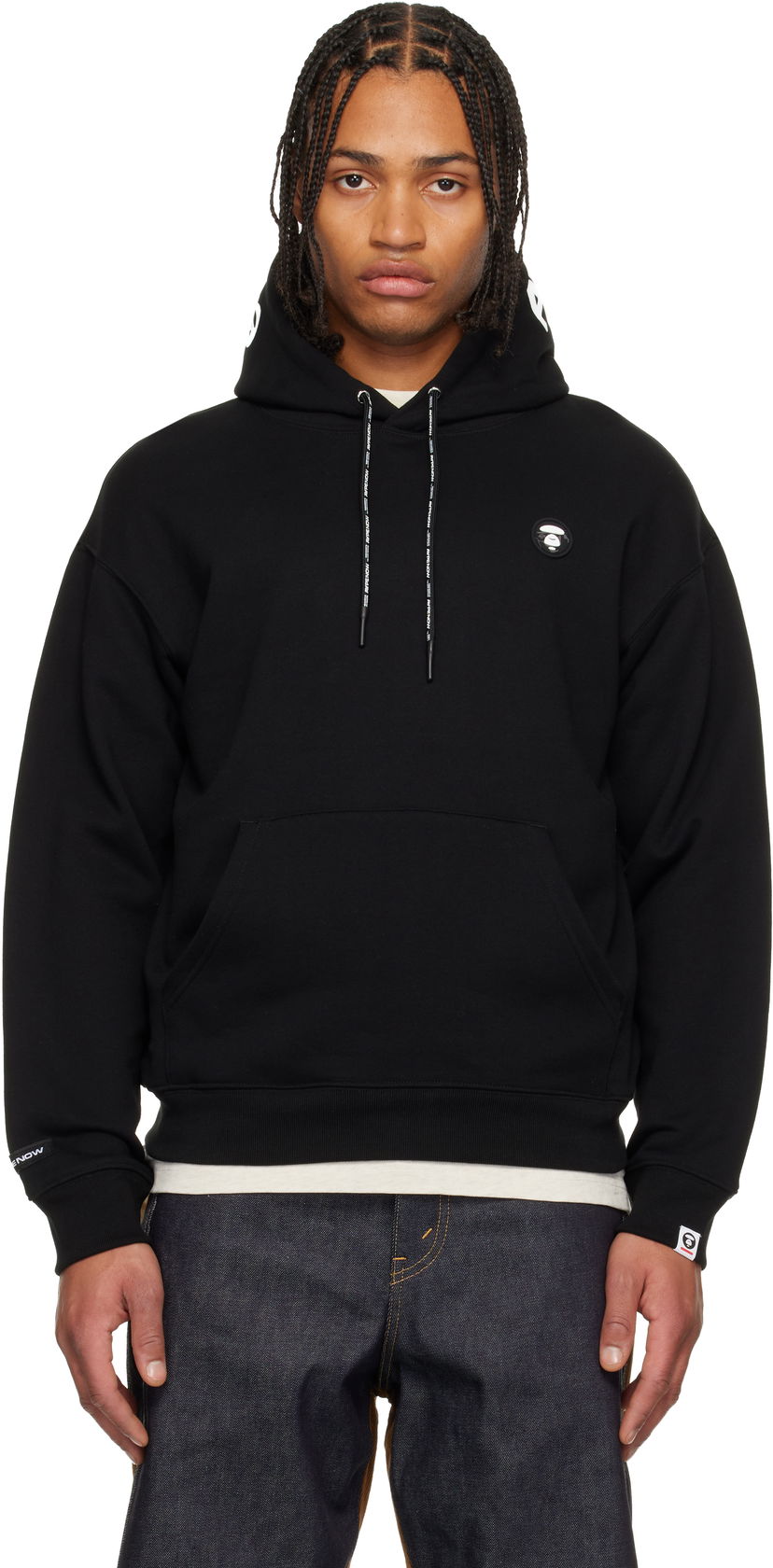 Суитчър AAPE by A Bathing Ape 'AAPENOW' Moonface Hoodie Черно | AAPSWMC354XXPBKX