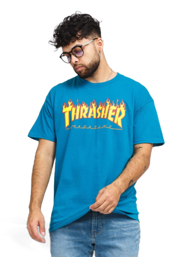 Тениска Thrasher Flame Logo Tee Синьо | 074608