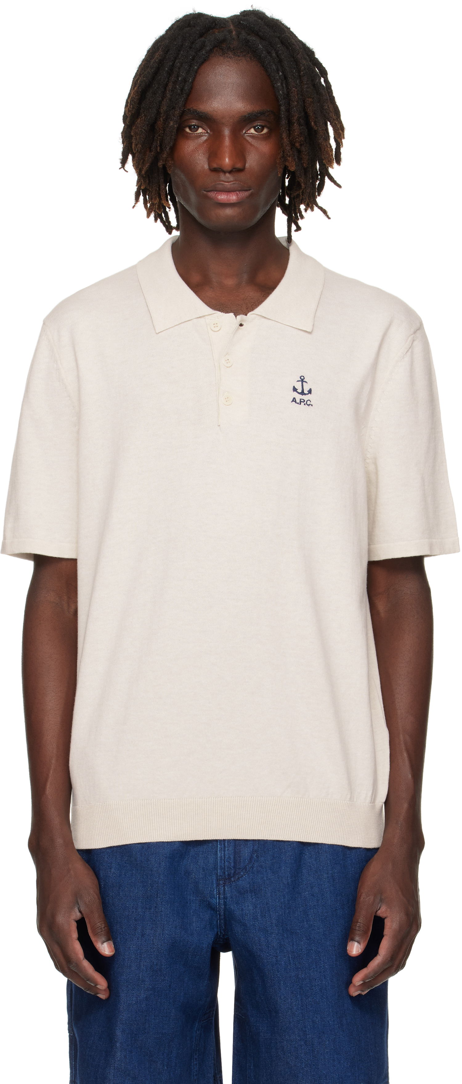 Поло тениска A.P.C. A.P.C. Octave Knit Polo Бежово | COGDK-H23415, 0