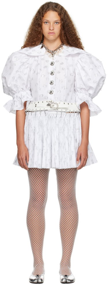 Пола Chopova Lowena Exclusive White Harpsichord Mini Dress Бяло | 1292W, 0