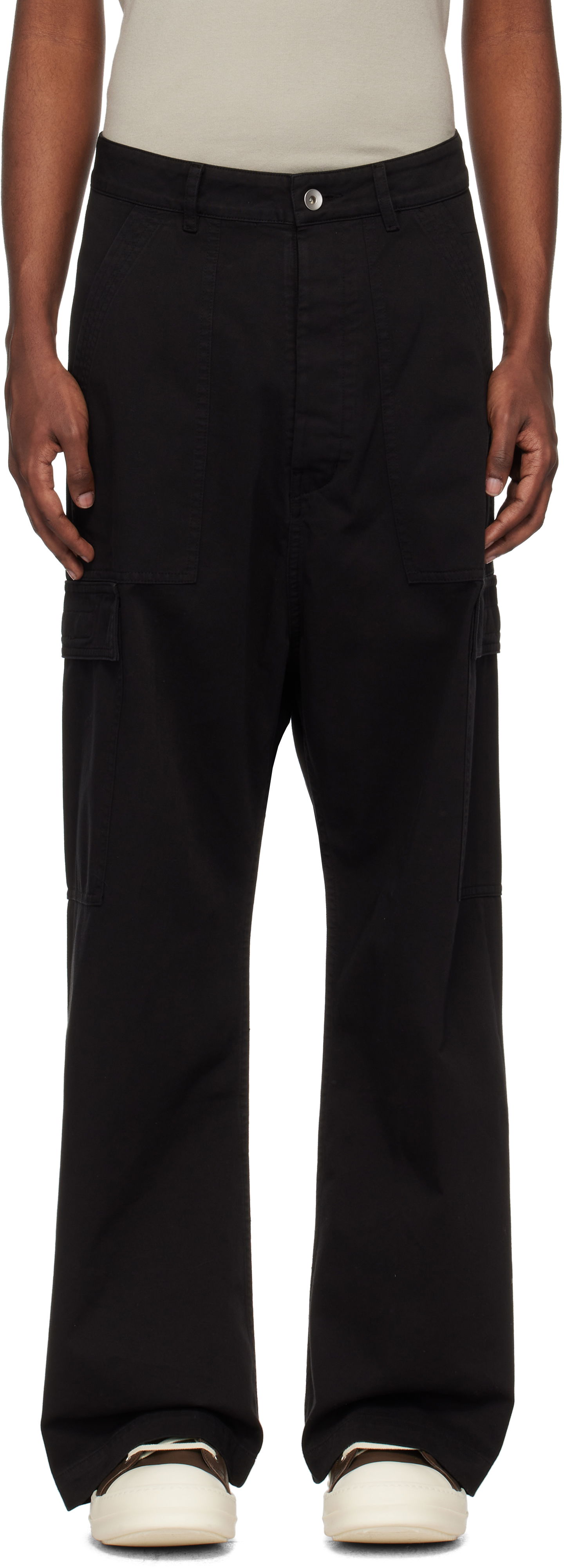 Карго панталони Rick Owens Cargo Pants Cotton Twill Черно | DU02D2354 TW, 0