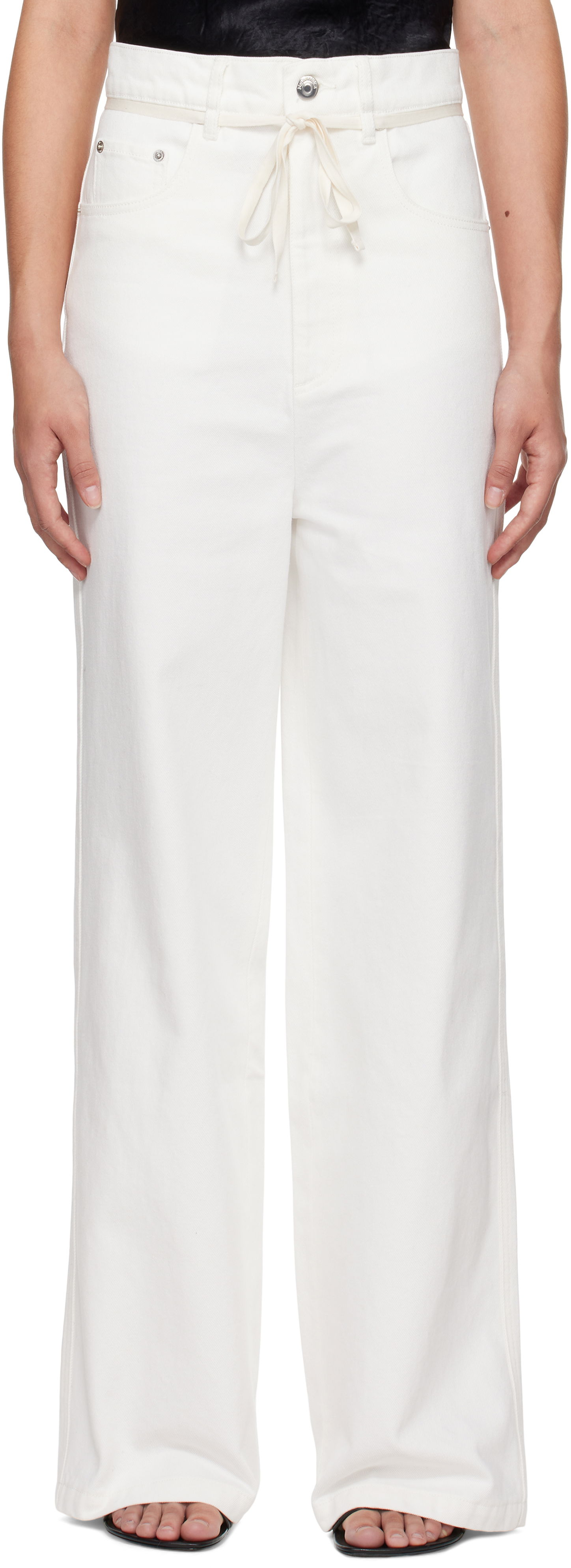 Дънки Nanushka High-Waisted Wide-Leg Jeans Бяло | NW24FWPA35700, 0