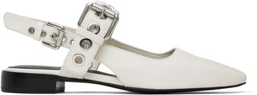 Грижа за обувките rag & bone Rag & Bone Moto Astra Leather Slingback Slippers Бяло | WFF25SF1013LE13, 0