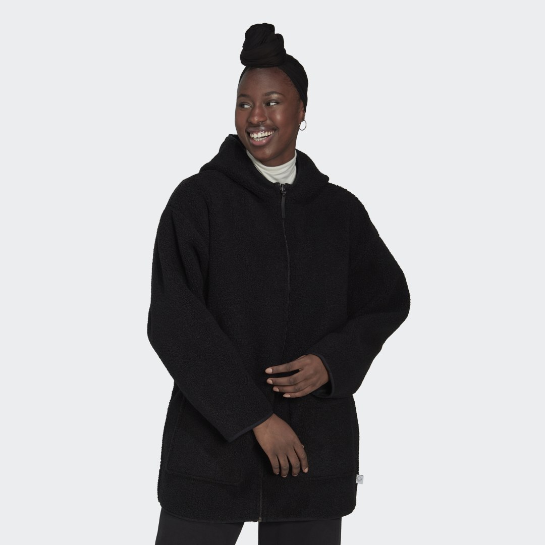 Яке adidas Originals Polar Fleece Long Hooded Jacket Черно | HM2841, 0