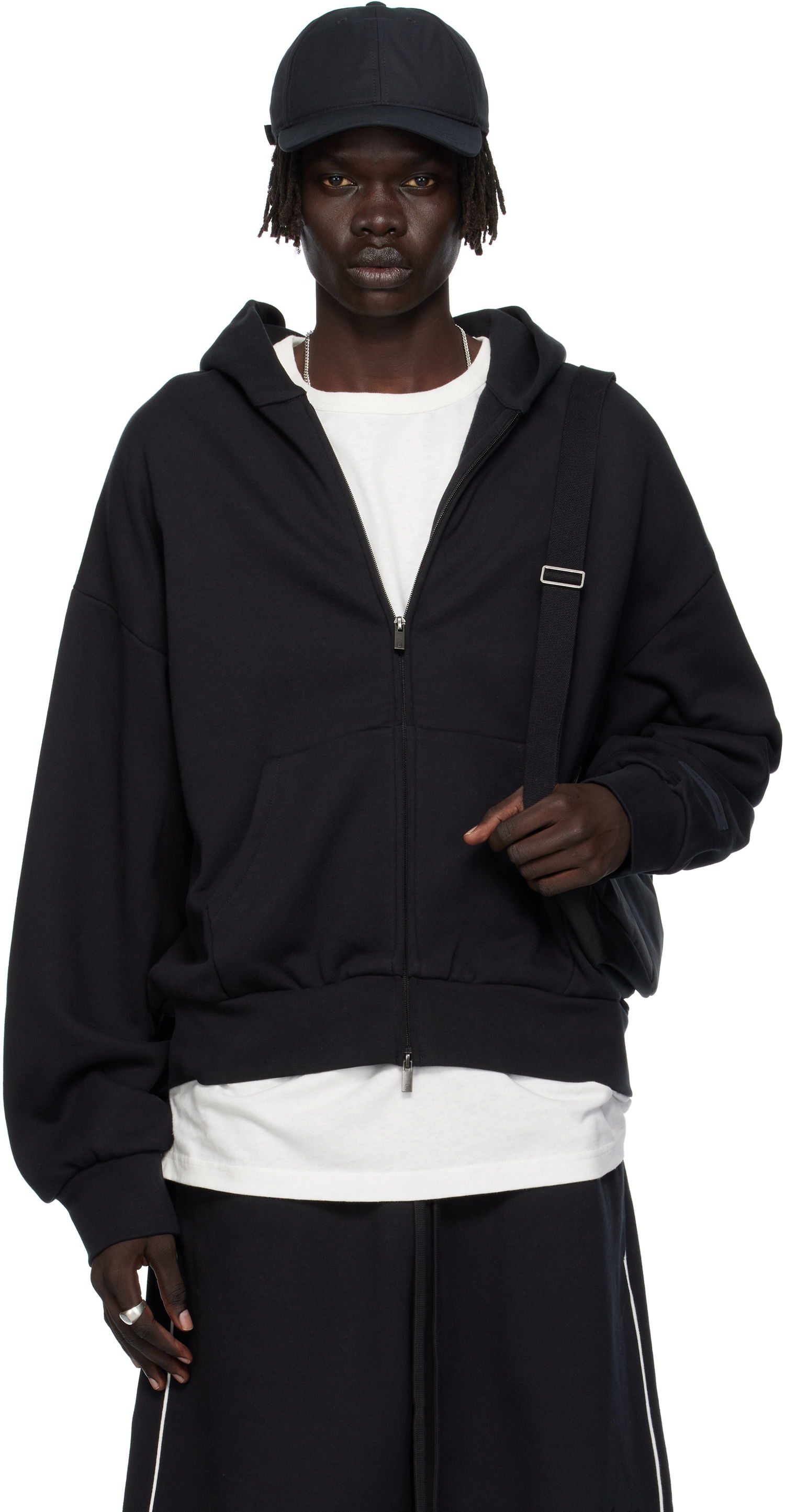 Суитчър Fear of God Fear of God ESSENTIALS Classic Fit Fleece Zip-Up Hoodie Черно | 192SP254780F, 0