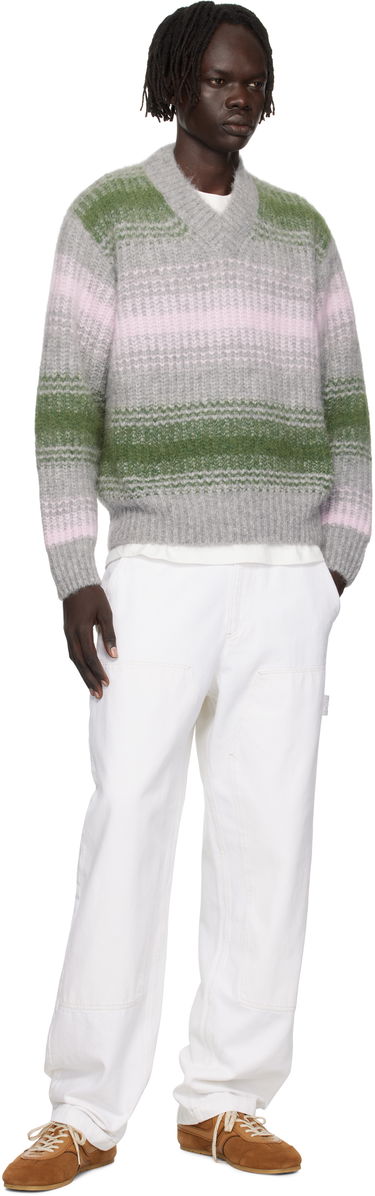Пуловер KENZO Kenzo Paris 'Speed Stripe' V-Neck Sweater Сиво | FF65PU7423CG, 3