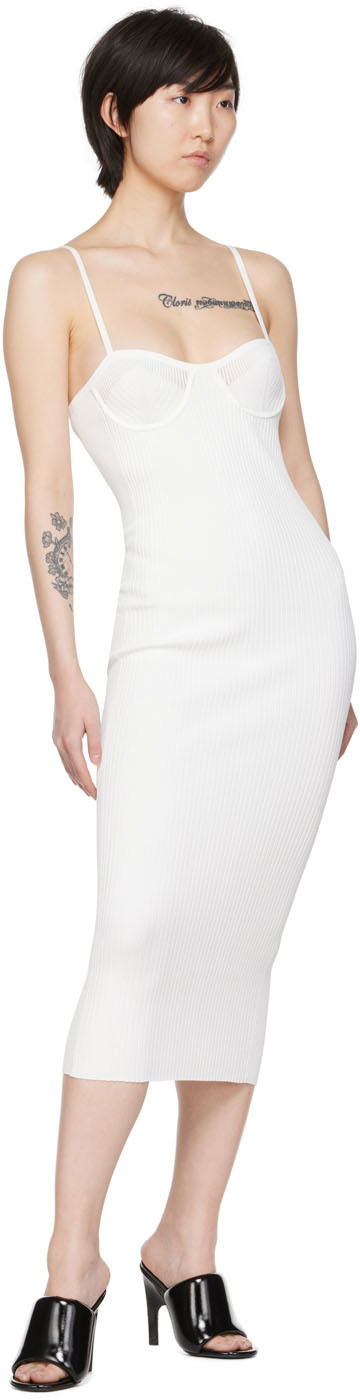 Pокля Helmut Lang Helmut Lang Bra Midi Dress Бяло | M04HW702, 3