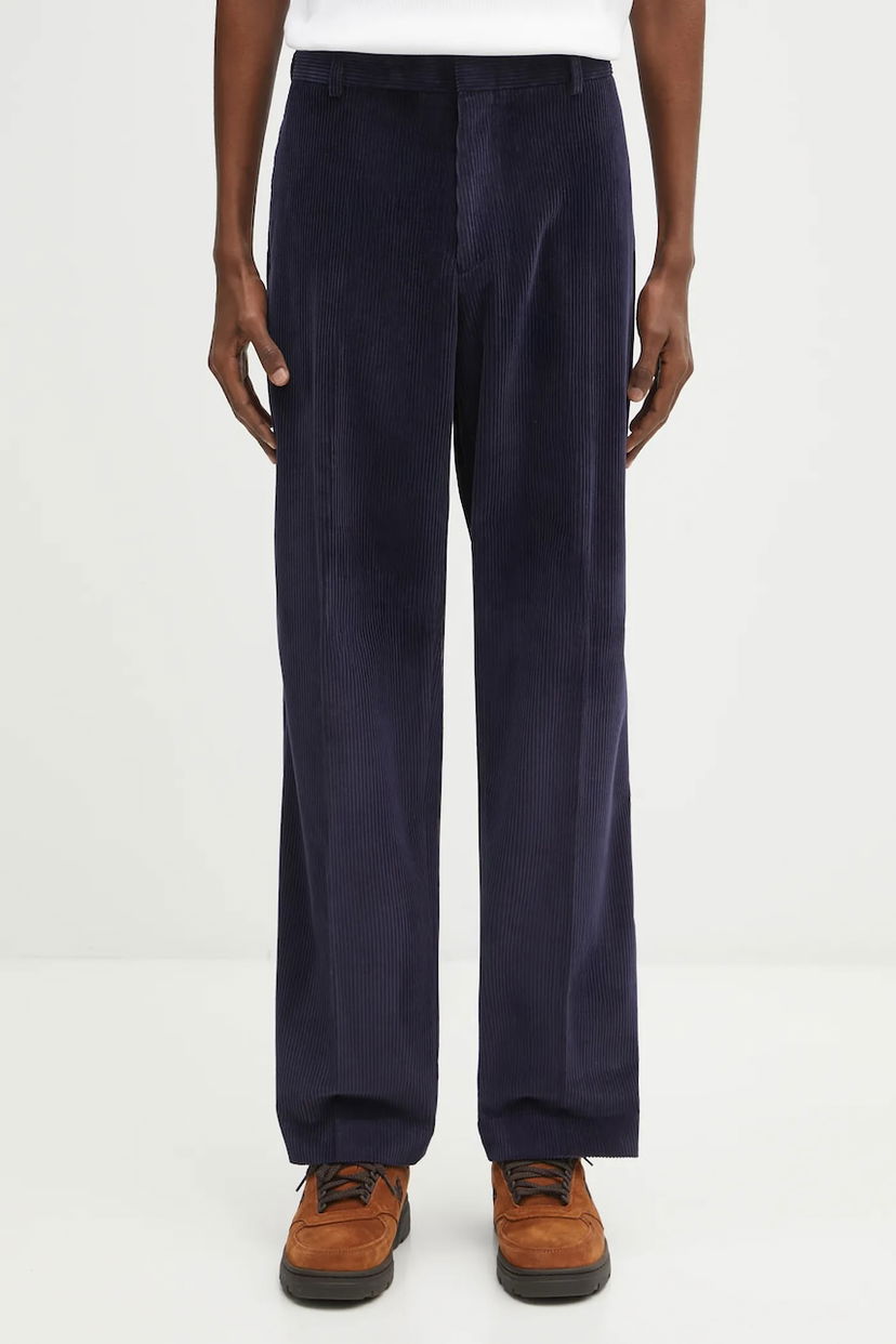 Панталони Paul Smith Paul Smith Wide-Leg Corduroy Trousers Тъмно синьо | M1R.410Z.T02792