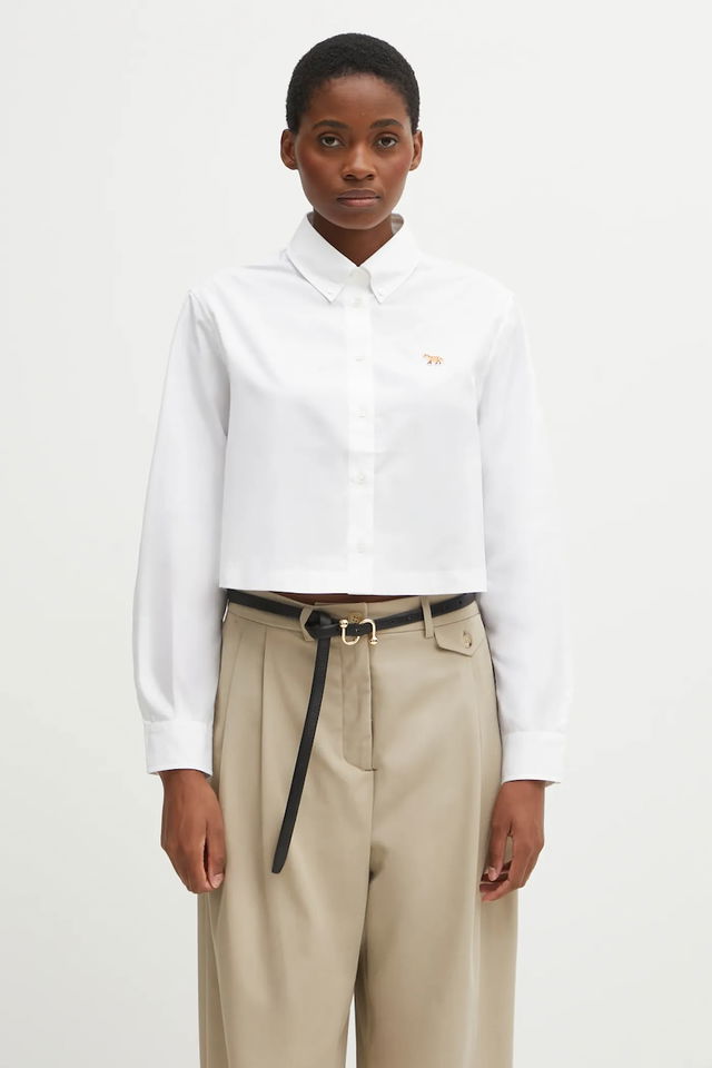 Maison Kitsuné Baby Fox Cropped Relaxed Classic Collar Shirt