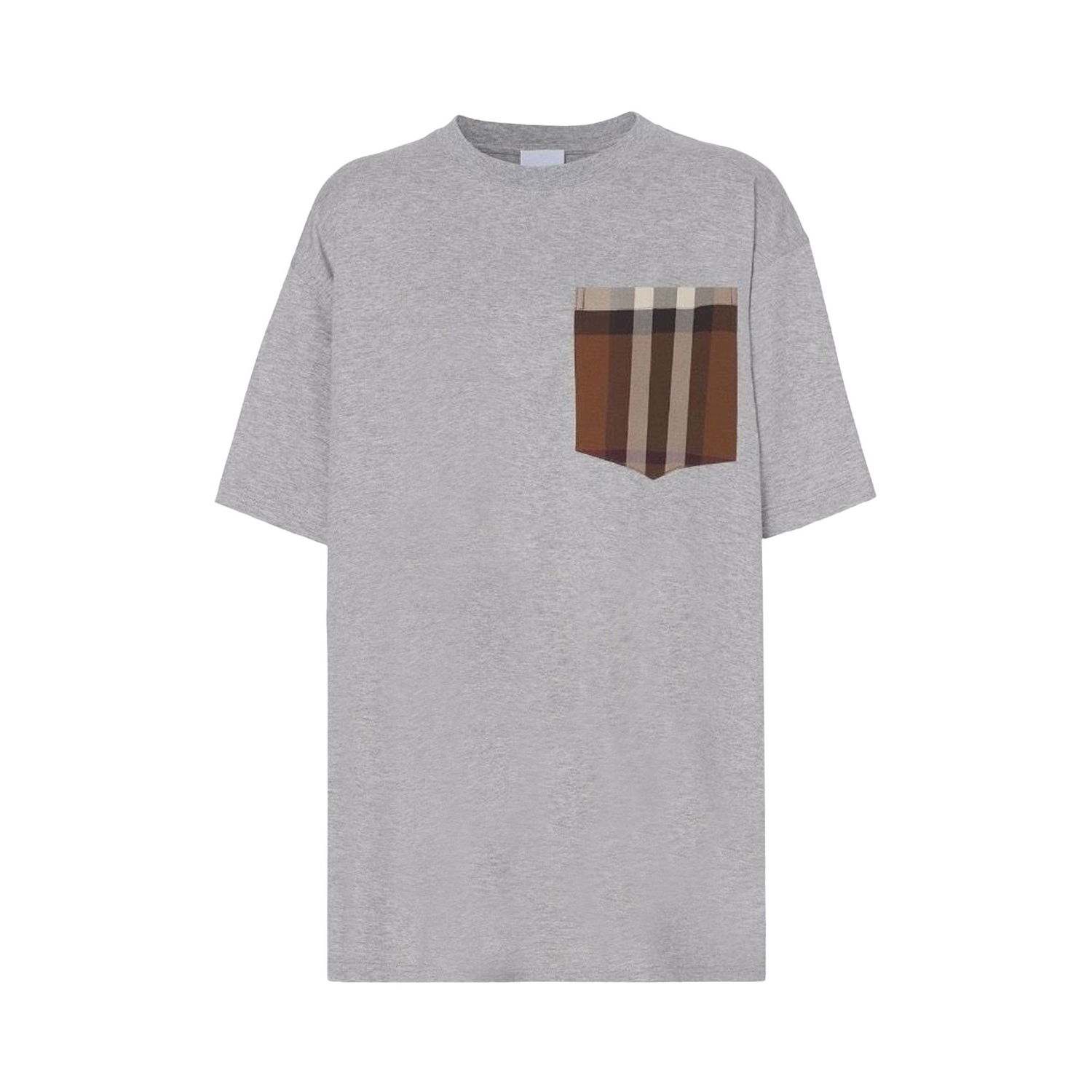 Тениска Burberry Check Print Pocket Tee Сиво | 8048923, 1