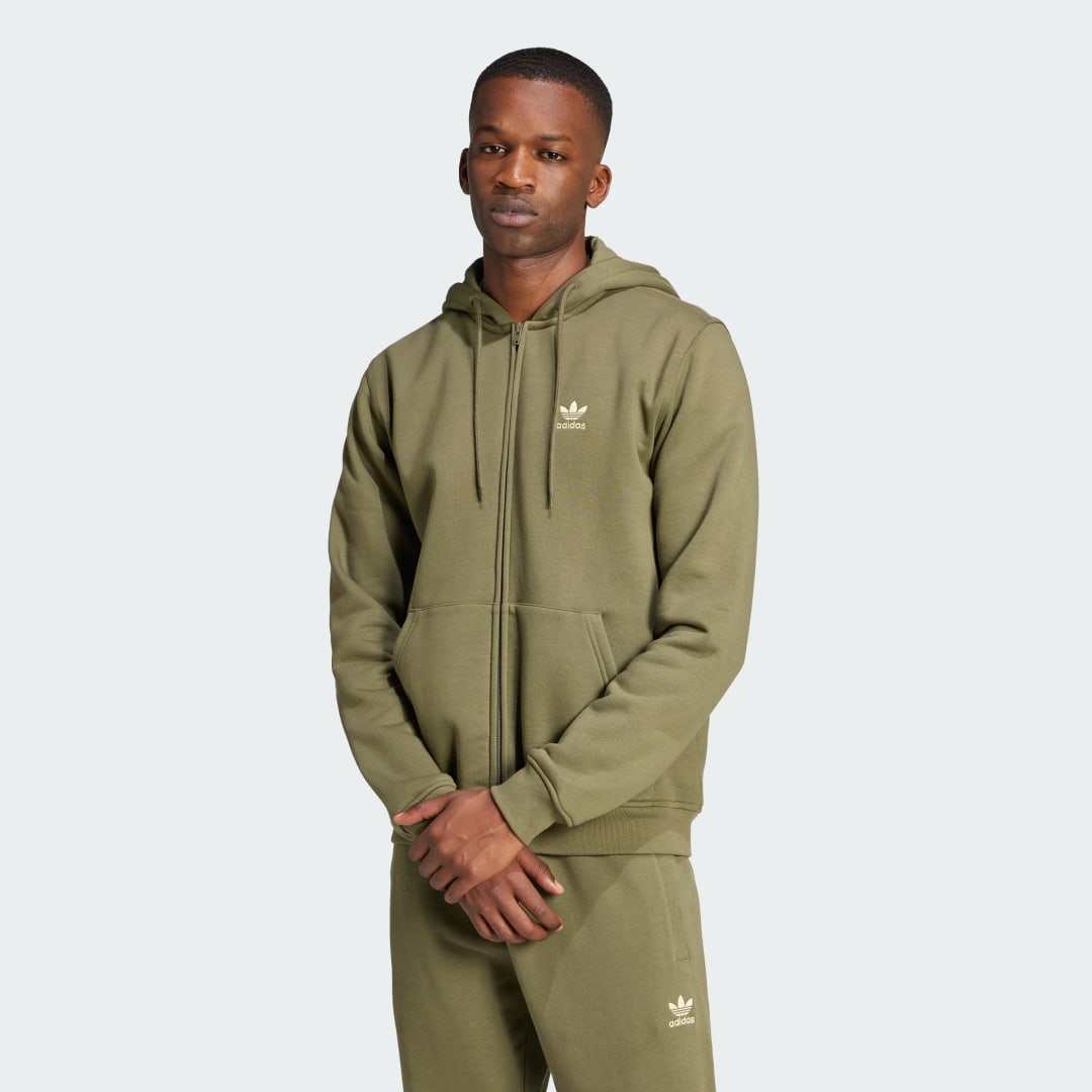 Суитчър adidas Performance Essentials Full-Zip Hoodie Зелено | IY7360, 0