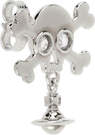 Обеци Vivienne Westwood Vivienne Westwood Franklin Skull Single Stud Earring with Crystals Металик | 6201036J-01P102-, 1