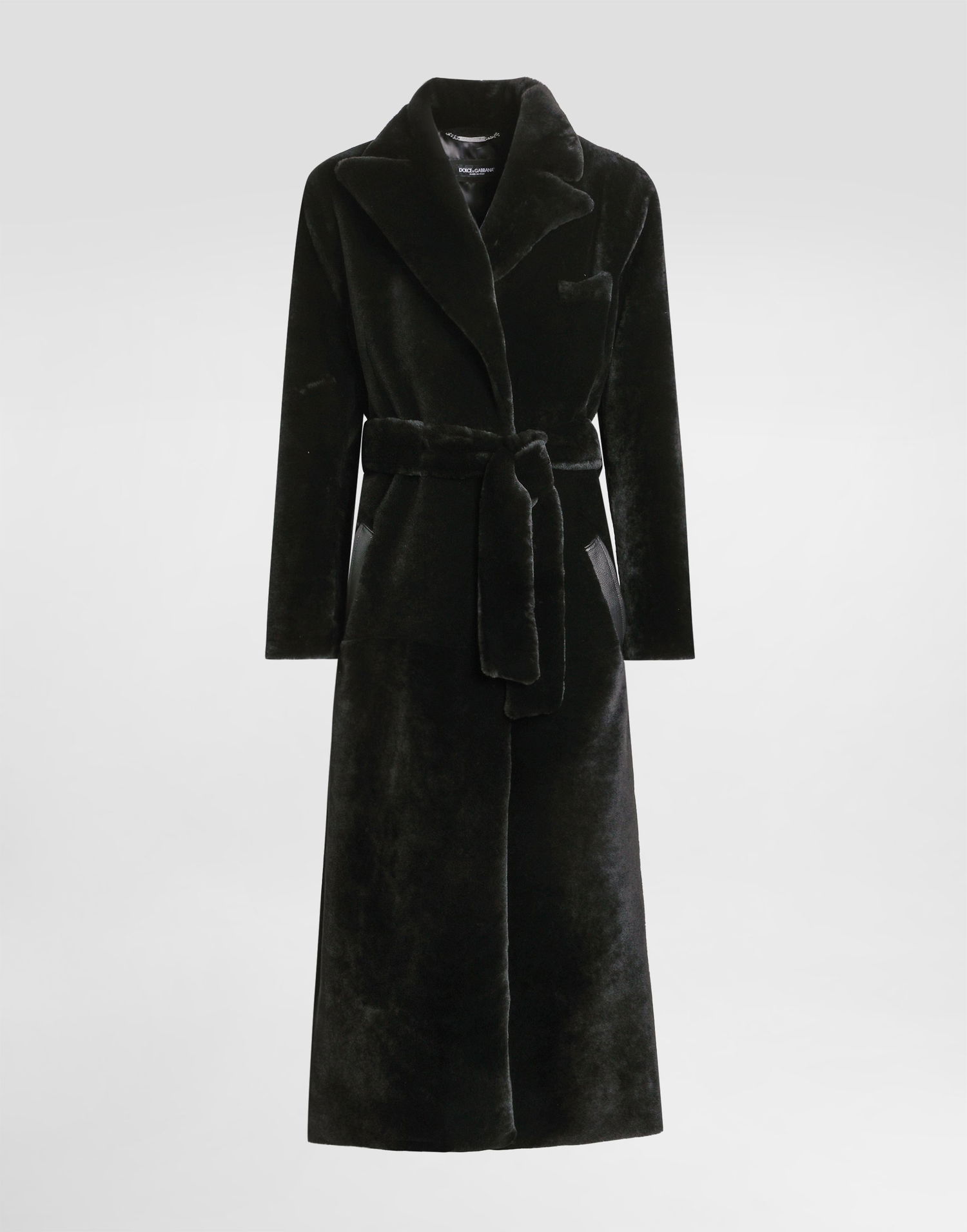 Палта Dolce & Gabbana Dolce & Gabbana Double-breasted Shearling Coat Черно | G054XLFUPQPN0000, 0