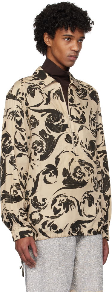 Риза Dries Van Noten Dries Van Noten Printed Half Zip Shirt Бежово | 251-020715-1101, 1