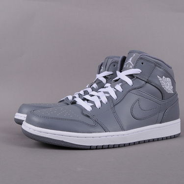 Кецове и обувки Jordan Air Jordan 1 Mid ''Grey White'' Сиво | 554724 003, 1