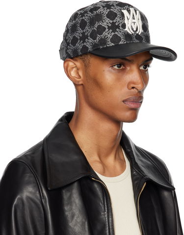 Тениска AMIRI 'MA' Quad Denim Cap Черно | AMHACP1036, 4