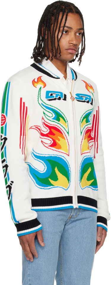 Яке бомбър Casablanca Flame Laurel Cotton Knit Casa Club Jacket Многоцветен | M-AW25-KW-1100-01, 1