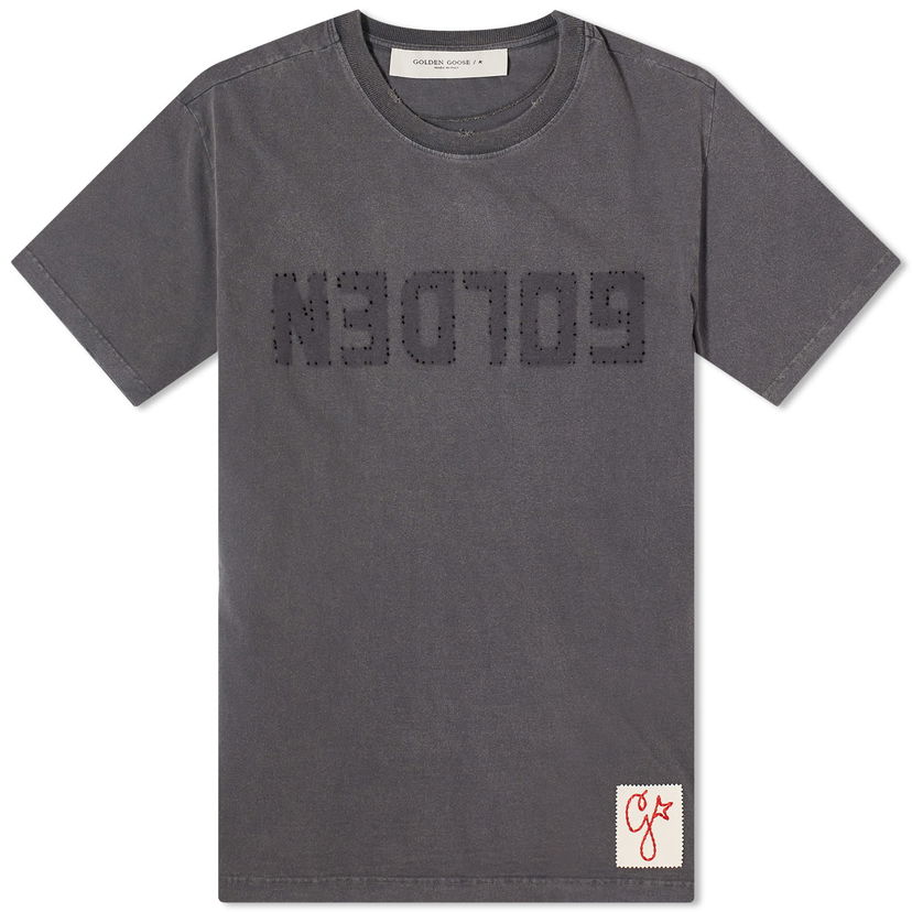 Тениска Golden Goose Golden Distressed Logo T-Shirt Сиво | GMP01220-P000671-60318