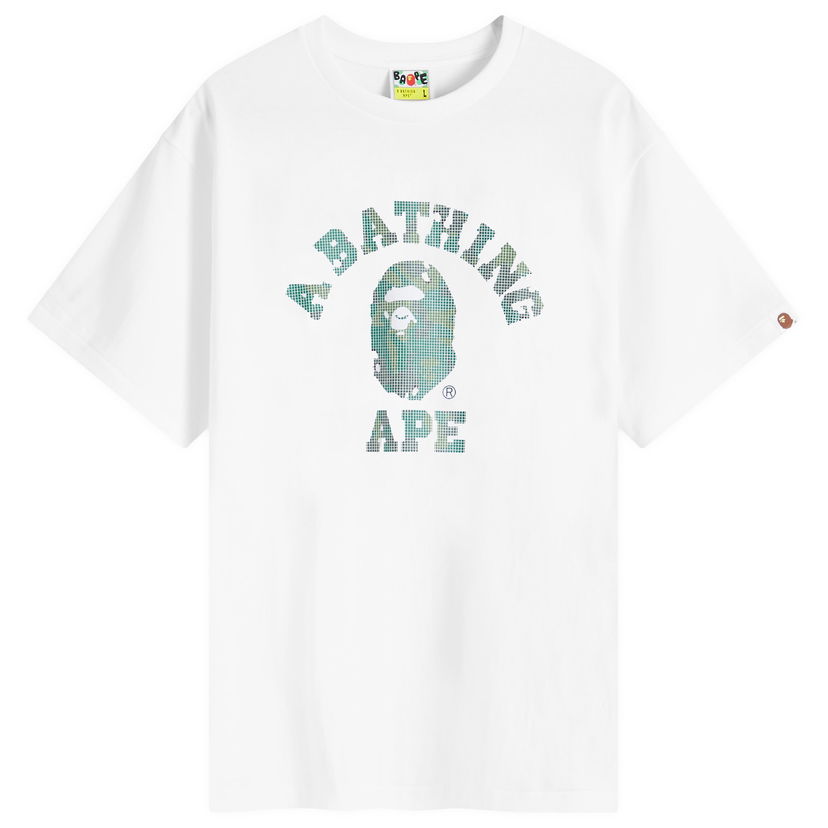 Тениска BAPE Bitmap College T-Shirt Бяло | 001TEK801039M-WHT