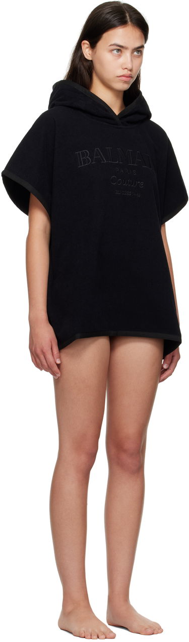Бански Balmain Balmain Couture Hooded Cover-up Черно | BKP472400, 1