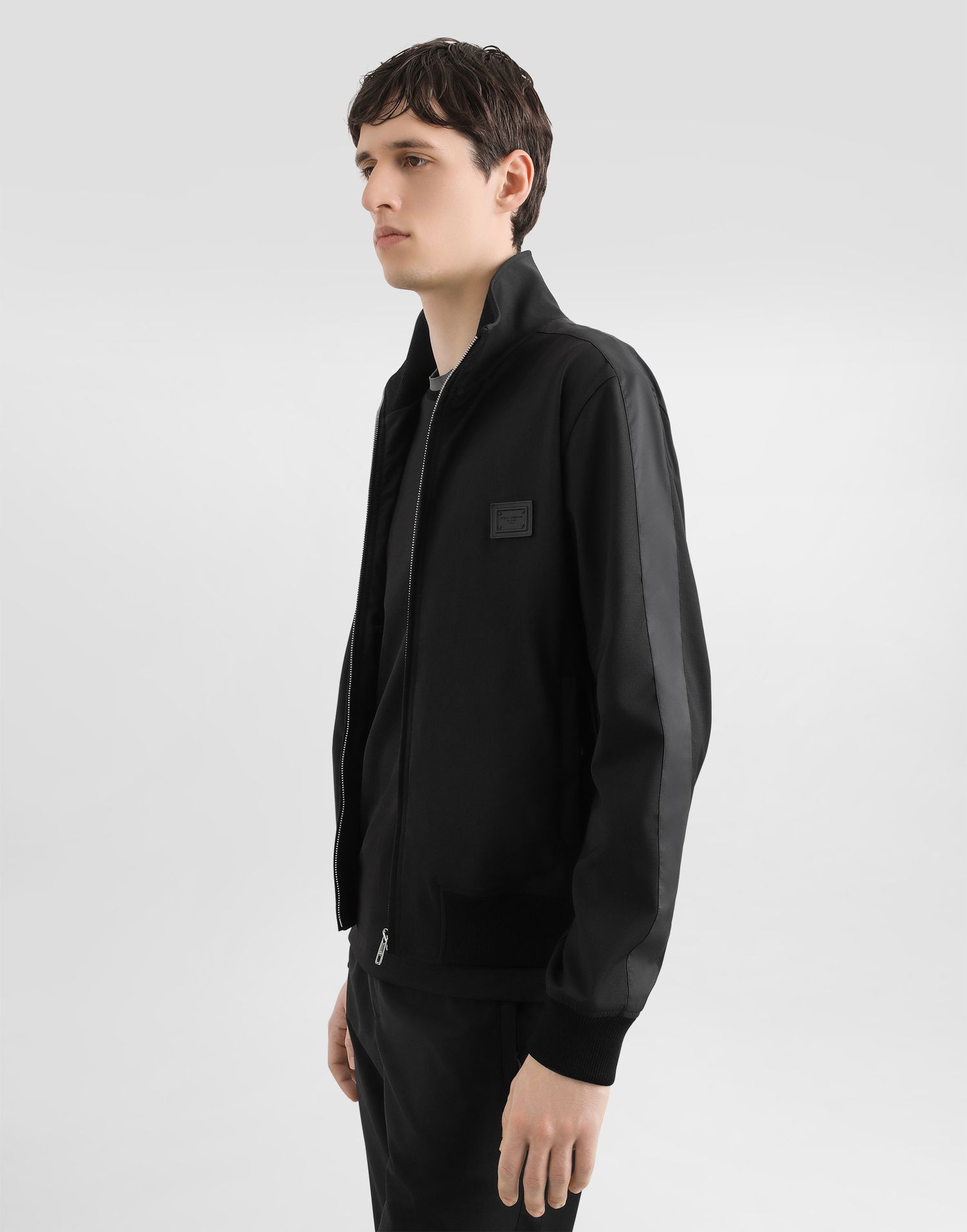 Яке бомбър Dolce & Gabbana Dolce & Gabbana Wool Canvas Bomber Jacket 52 Черно | G9BSLTFURK8N0000, 1