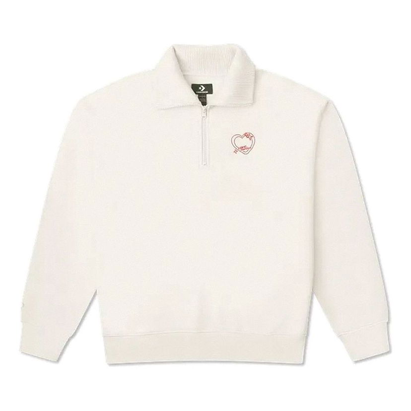 Суитчър Converse Heart Zip Sweatshirt Бяло | 10026890-A01