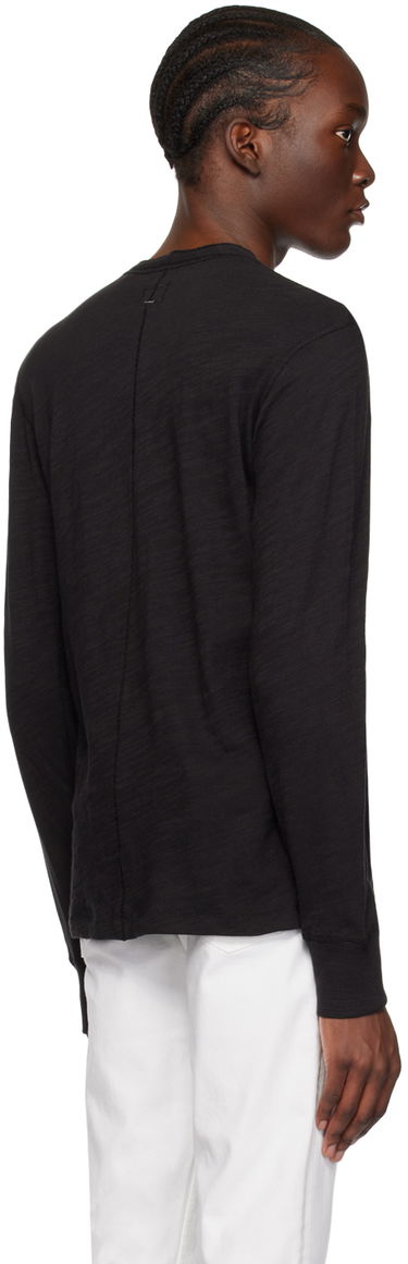 Тениска rag & bone Flame Long Sleeve Henley Черно | M000T676G, 2