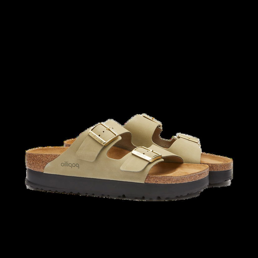 Кецове и обувки Birkenstock Arizona Platform Flex Nubuck Eucalyptus Зелено | 1026971