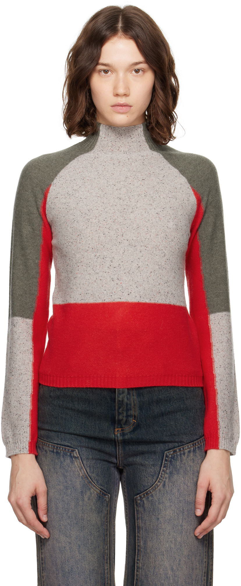 Пуловер Eckhaus Latta Eckhaus Latta Racer Color-Block Turtleneck Многоцветен | 8259-EL-PF25-W -