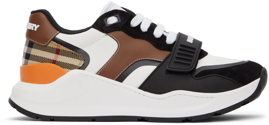 Кецове и обувки Burberry Vintage Check Ramsey Low Sneakers 'White & Black' Многоцветен | 8039112, 0
