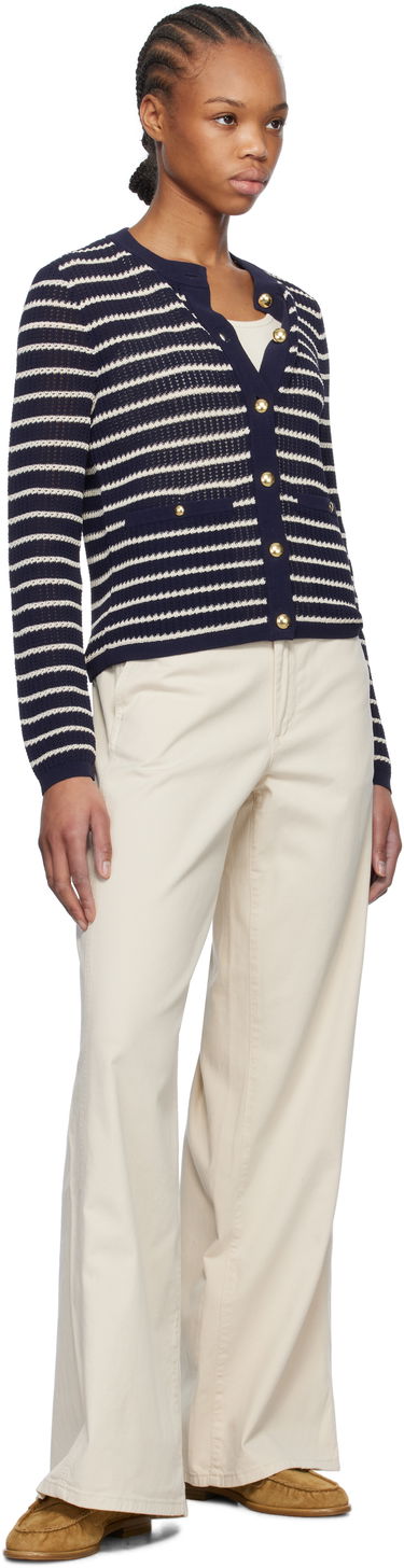 Пуловер rag & bone rag & bone Viola Stripe Cardigan Тъмно синьо | WAS24S042TG42, 3