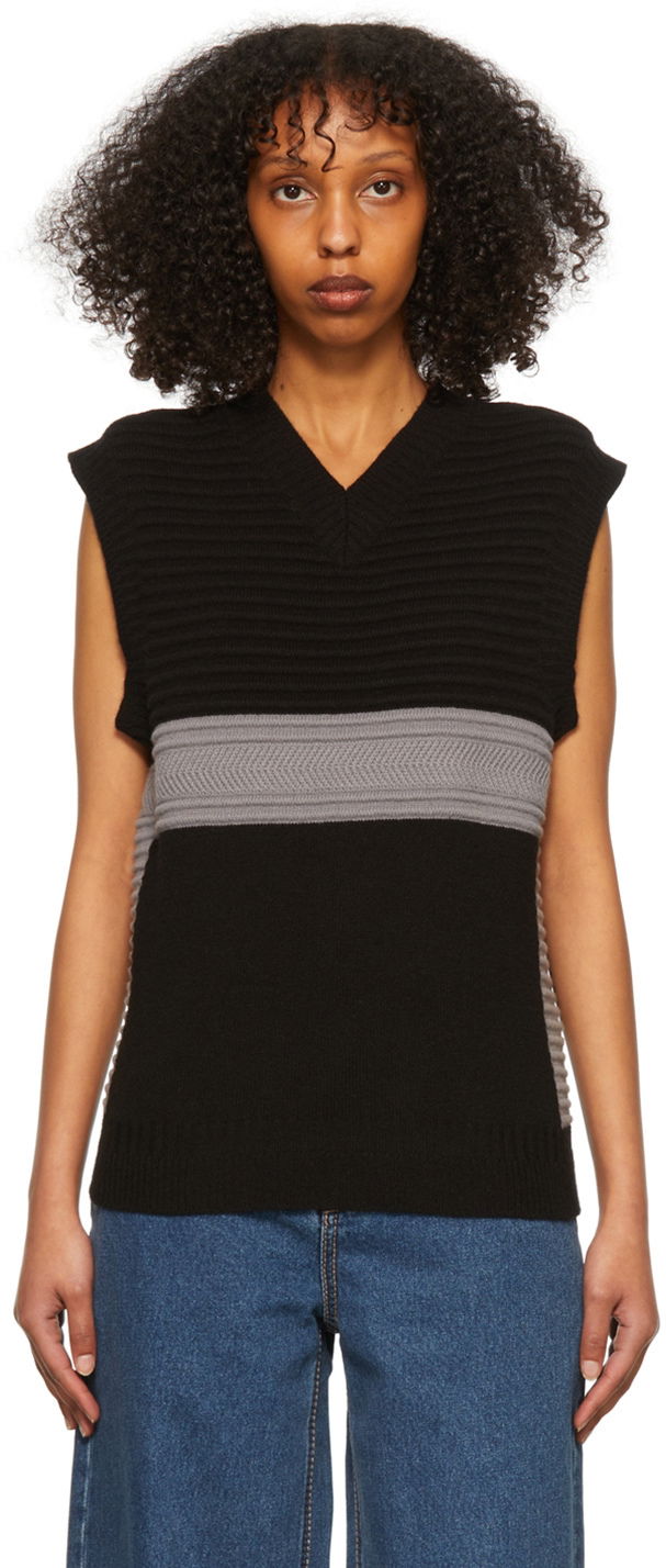 Потник Eytys Sleeveless Striped Sweater Vest Черно | MASB, 0